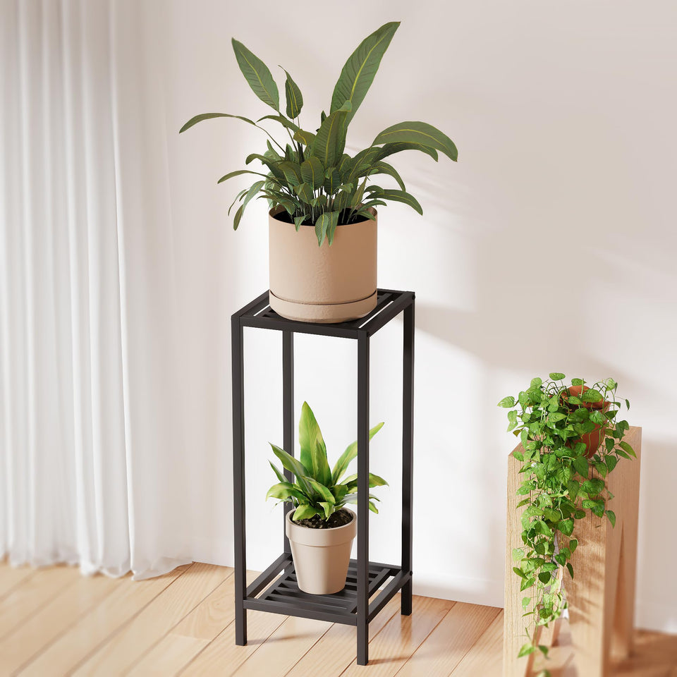 Zhongma 2-Tier Stand front view with sturdy carbon steel frame for outdoors