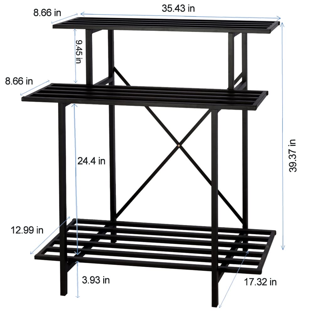 Zhongma 3-tier plant stand detailed-frame highlights powder-coated rustproof finish