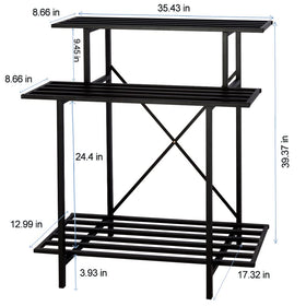 Zhongma 3-tier plant stand detailed-frame highlights powder-coated rustproof finish