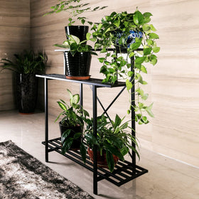 Zhongma 3-tier plant stand in-use indoor demonstrates easy assembly and stable setup