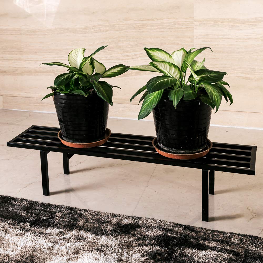 Zhongma stand side view shows compact footprint and stable support for heavier planters