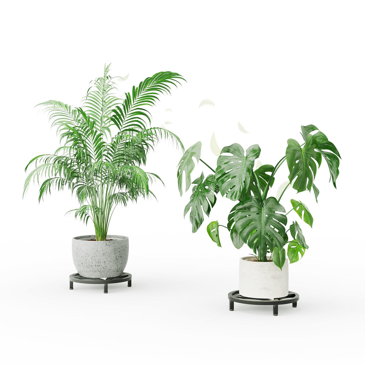 Zhongma plant stand two-pack side-by-side demonstrates convenient storage.