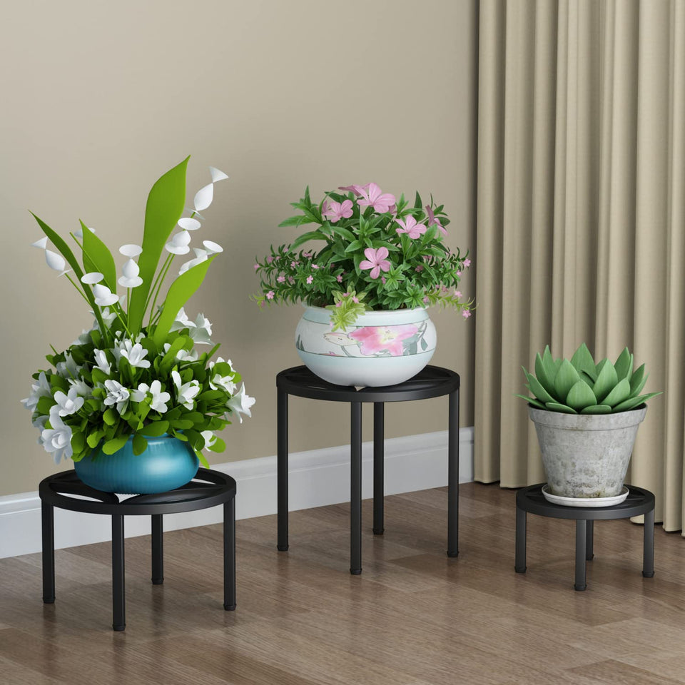 Zhongma set of 3 stands, side view, supports heavy pots with stable design.