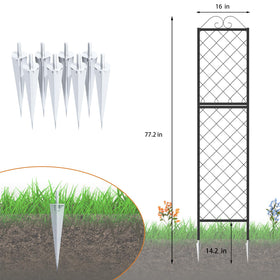 Each trellis stands 77.2 inches tall, creating vertical growth space.