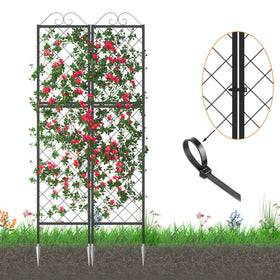 Aluminum ground stakes stabilize Zhongma trellises outdoors.