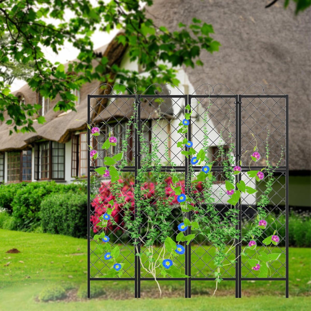 Powder-coated frame resists rust and weather for long garden life.