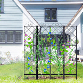 Two-pack design offers extended support for flowers and vegetables.