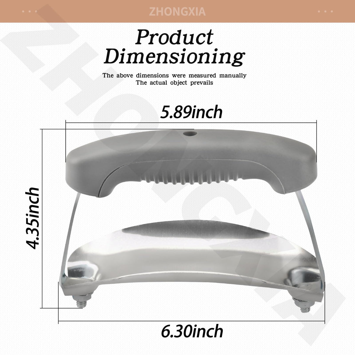 ZHONGXIA 80672 ergonomic grip improves handling during lid operation.