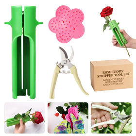Zhoujitong Rose Thorn Stripper Tool in use for clean bouquet prep