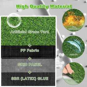 ZHOUXITU artificial grass table runner on-table setup ideal for outdoor dining