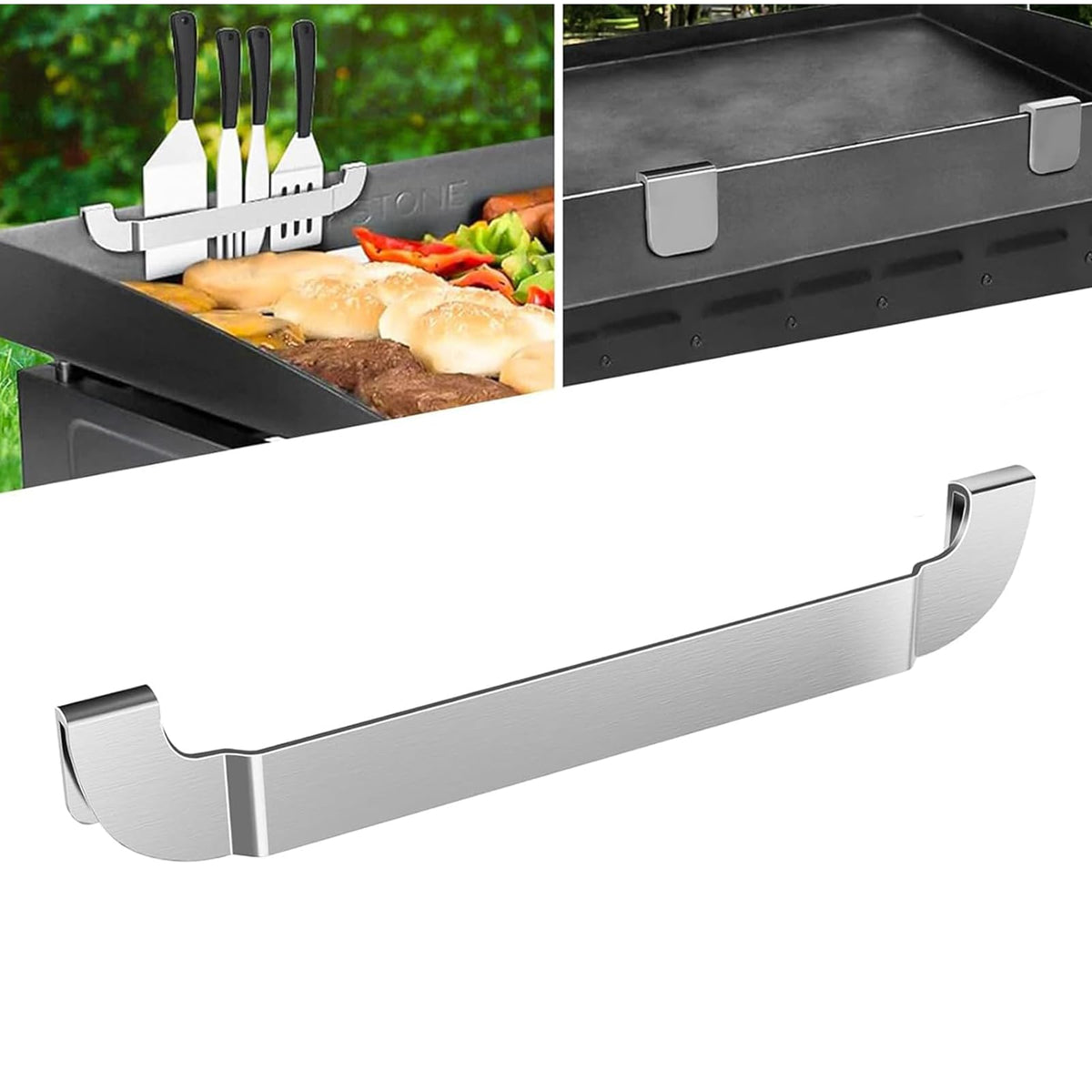 ZHSX griddle spatula holder with magnetic ends keeps tools within easy reach.