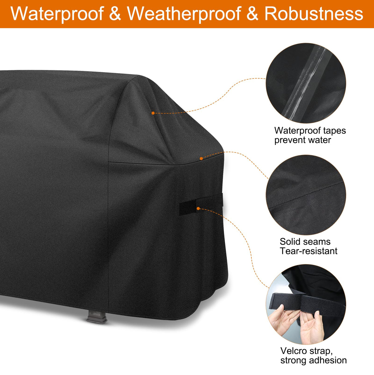ZHSX grill cover dustproof and UV resistant protects grill from sun and dust