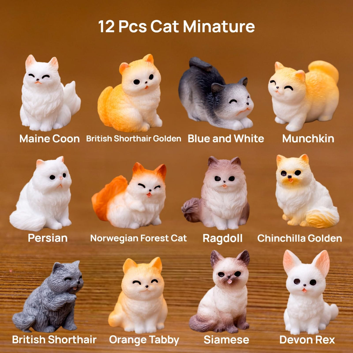 ZHUOAOO cat figurine Maine Coon for home decor details.