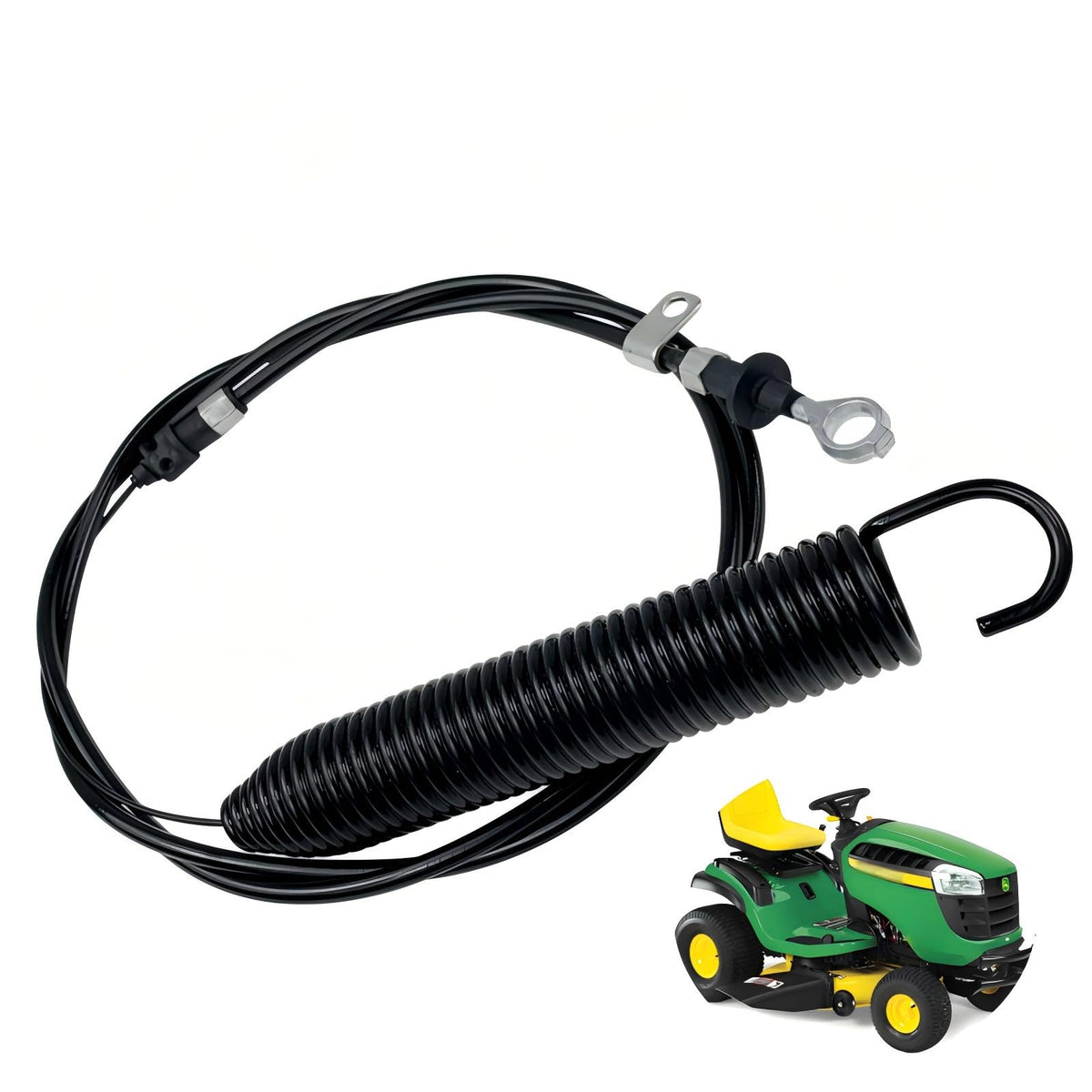 Zhuried PTO cable GY22387 close-up shows sturdy housing for reliable blade engagement.