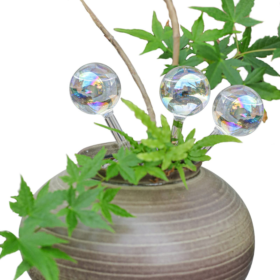 zHzHGuo small watering globe close-up showing glass tip for travel-friendly hydration.