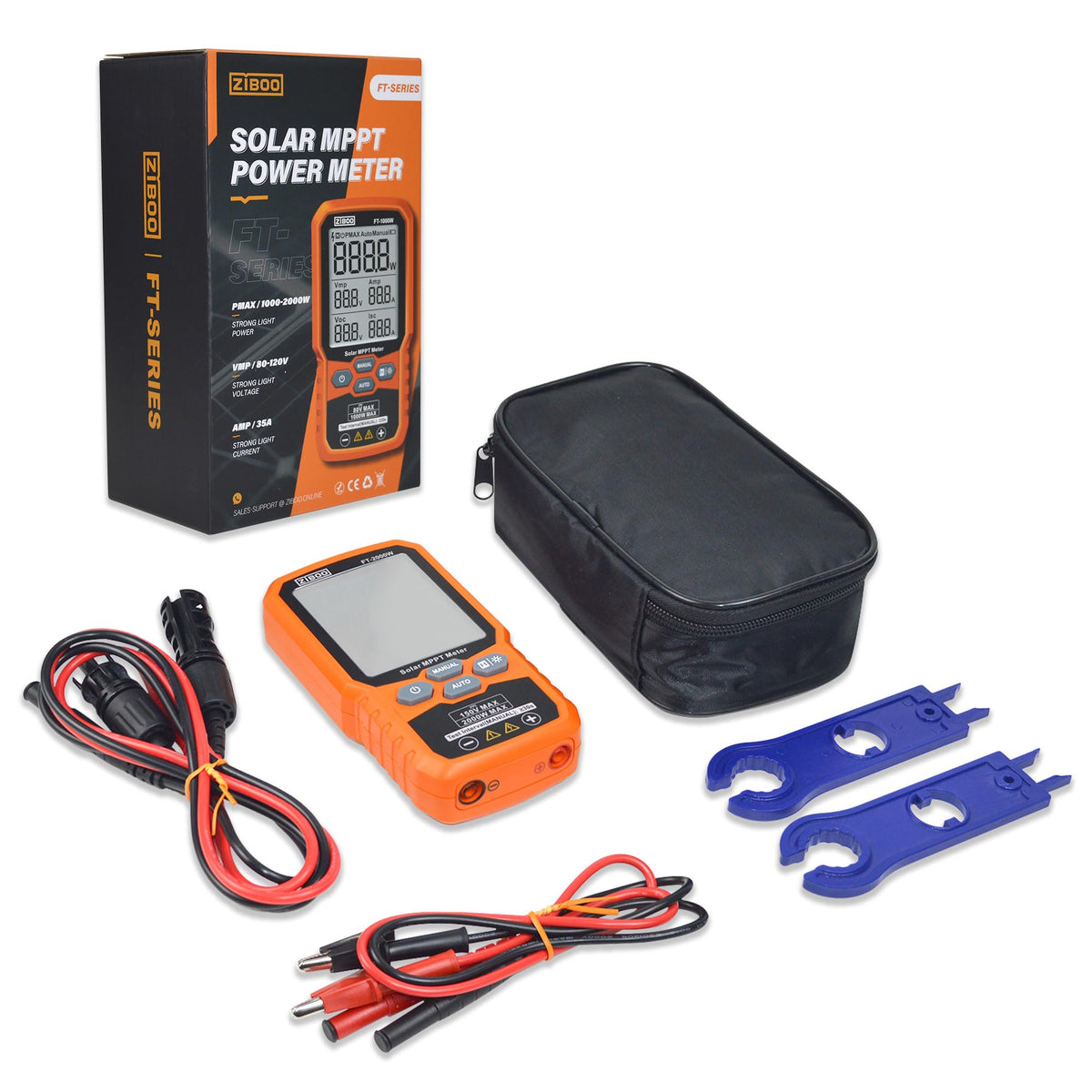 ZIBOO FT-2000W tester back view highlighting durable outdoor build