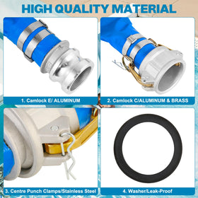 Zicely 2in female Type C coupler enables secure connections for leak-proof setups.