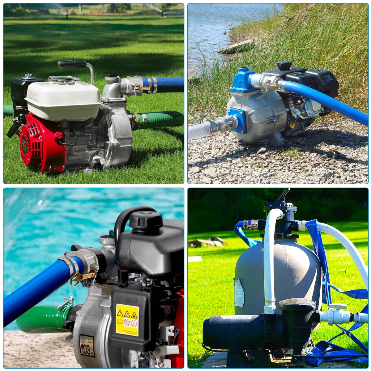 Zicely versatile hose suitable for pools, irrigation, drainage, and construction sites.