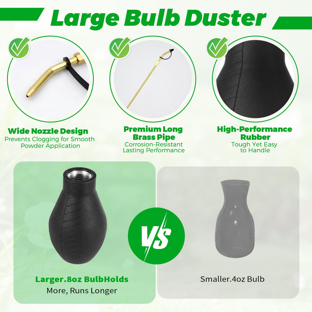 Zihvfzu duster extended brass sprayer reaches high corners and crevices.