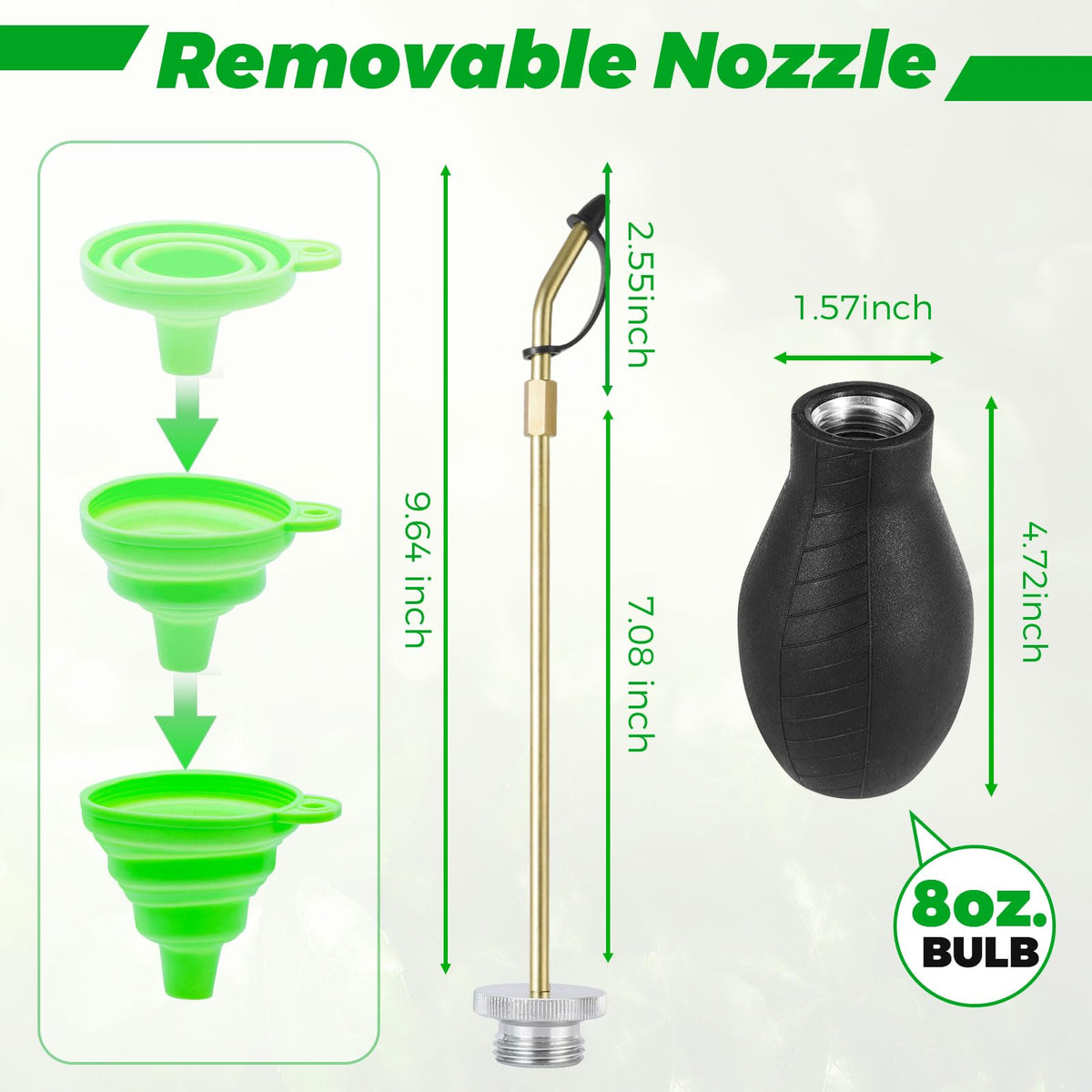 Zihvfzu duster metal bulb ensures smooth powder flow and durability.