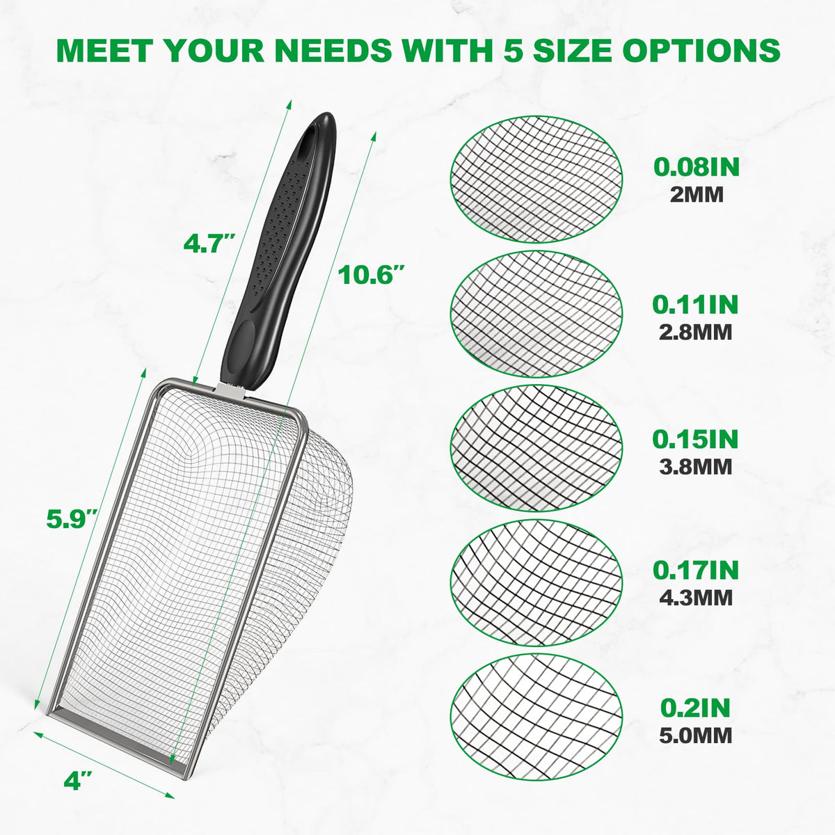Zihvfzu soil sifter with 2-8mm mesh enables quick screening of soil and gravel