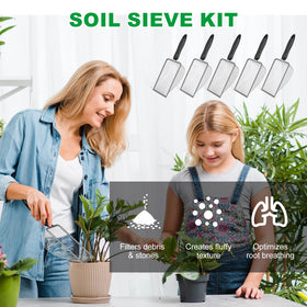 Zihvfzu soil sifter with 3-8mm mesh for clean potting mixes and roots