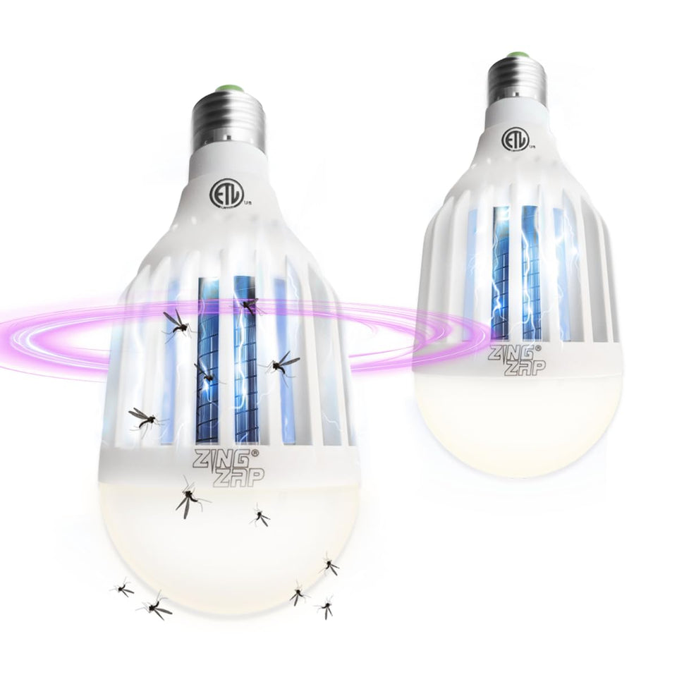 ZingZap Z-Bulb in socket with dual lighting and zapper for doorways