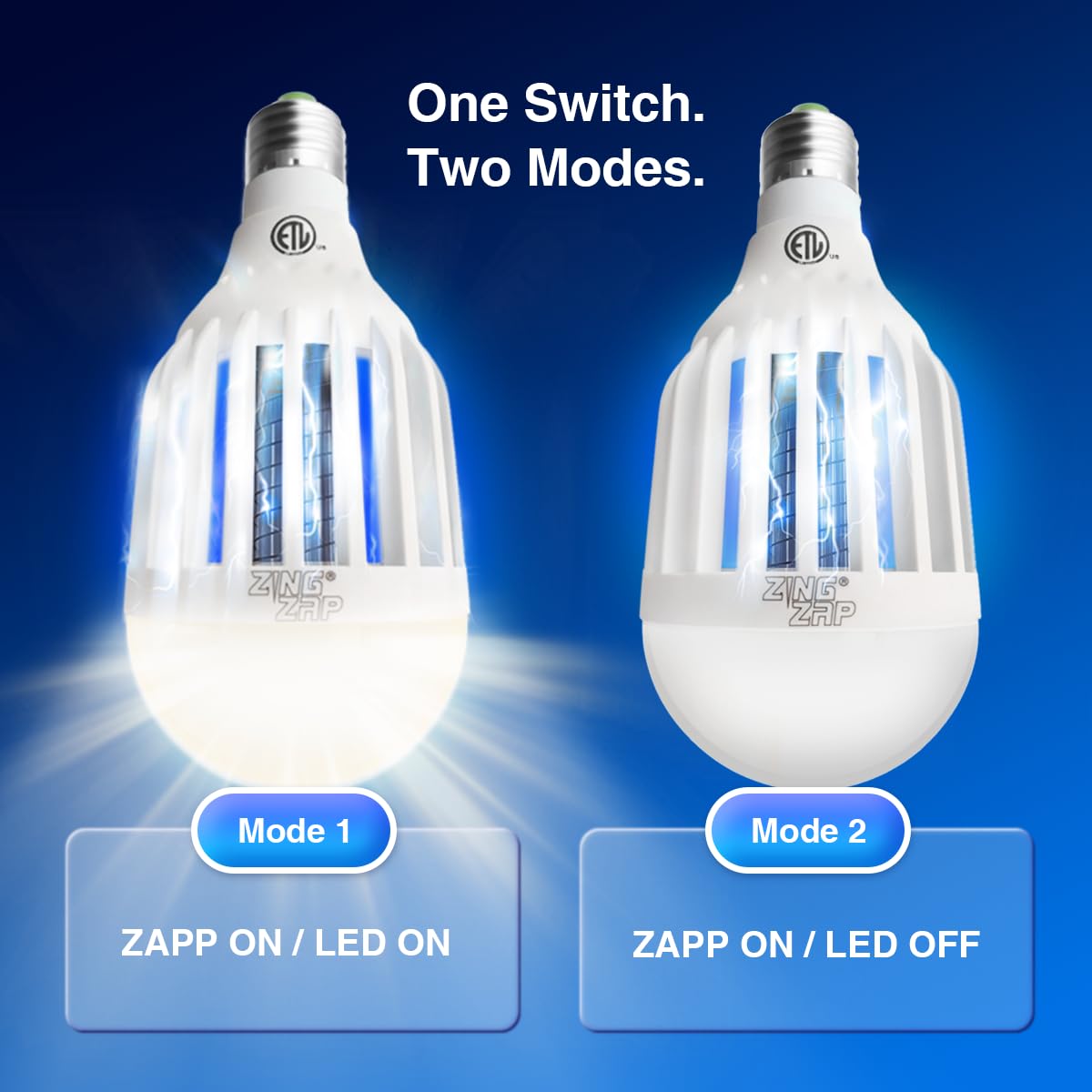 ZingZap Z-Bulb LED mode provides ambient light and safety