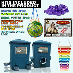 ZINZINULER chicken cup waterer holds 3 gallons for continuous access to clean water.