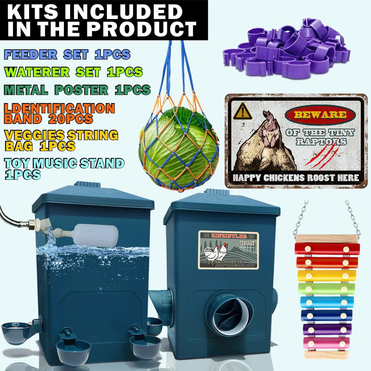 ZINZINULER waterer with float valve automatically stops at full to prevent spills