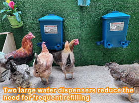 Durable PP plastic construction of ZINZINULER waterer for indoor and outdoor use.