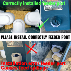 ZINZINULER hanging feeder waterer setup saves space in the coop.