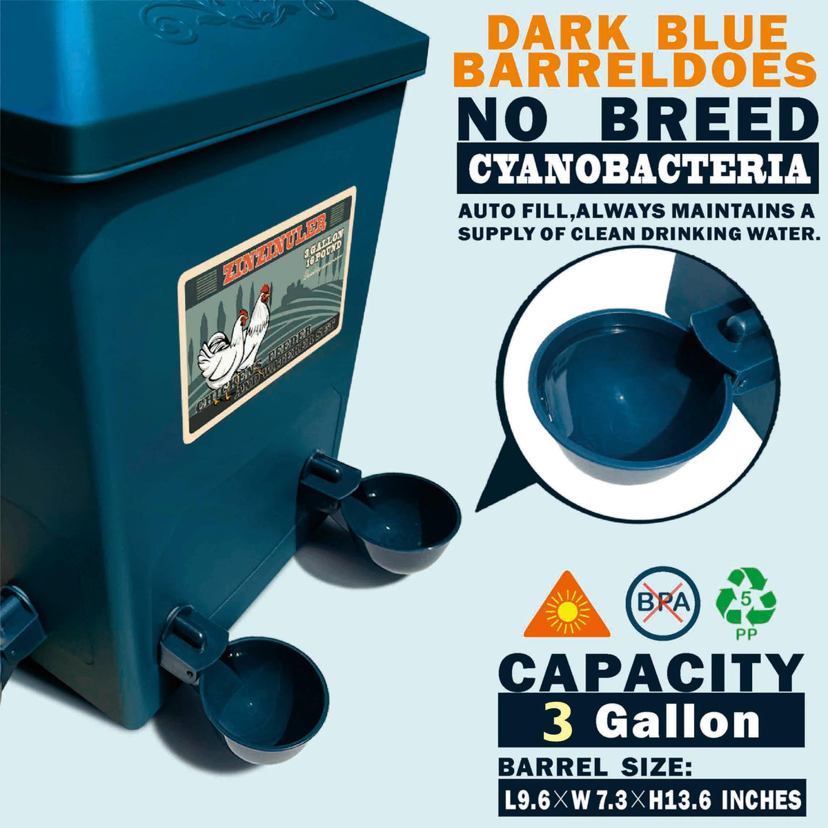 ZINZINULER waterer offers cups and nipples for versatile flock drinking options