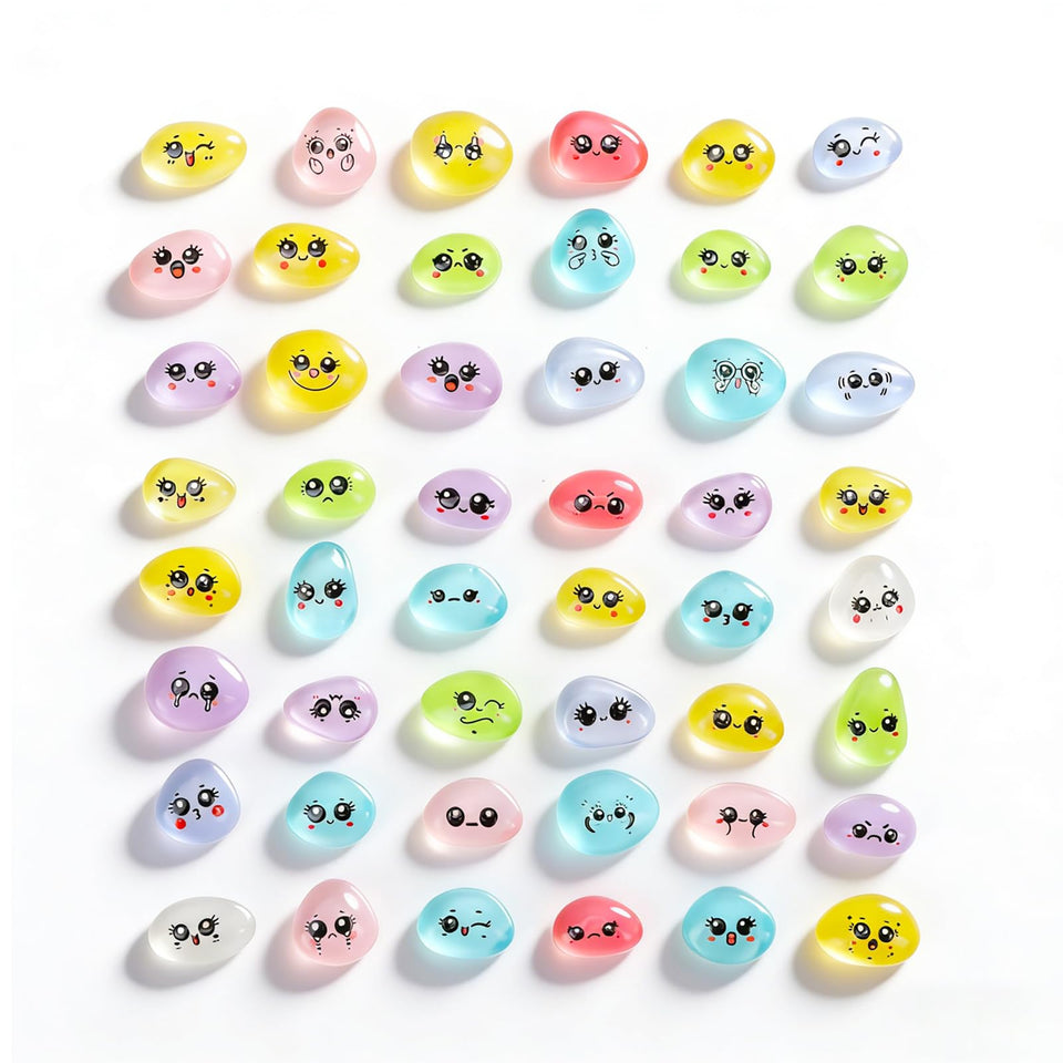ZioNNyxviana 48p mini resin figurines with meme faces for expressive desk decor.