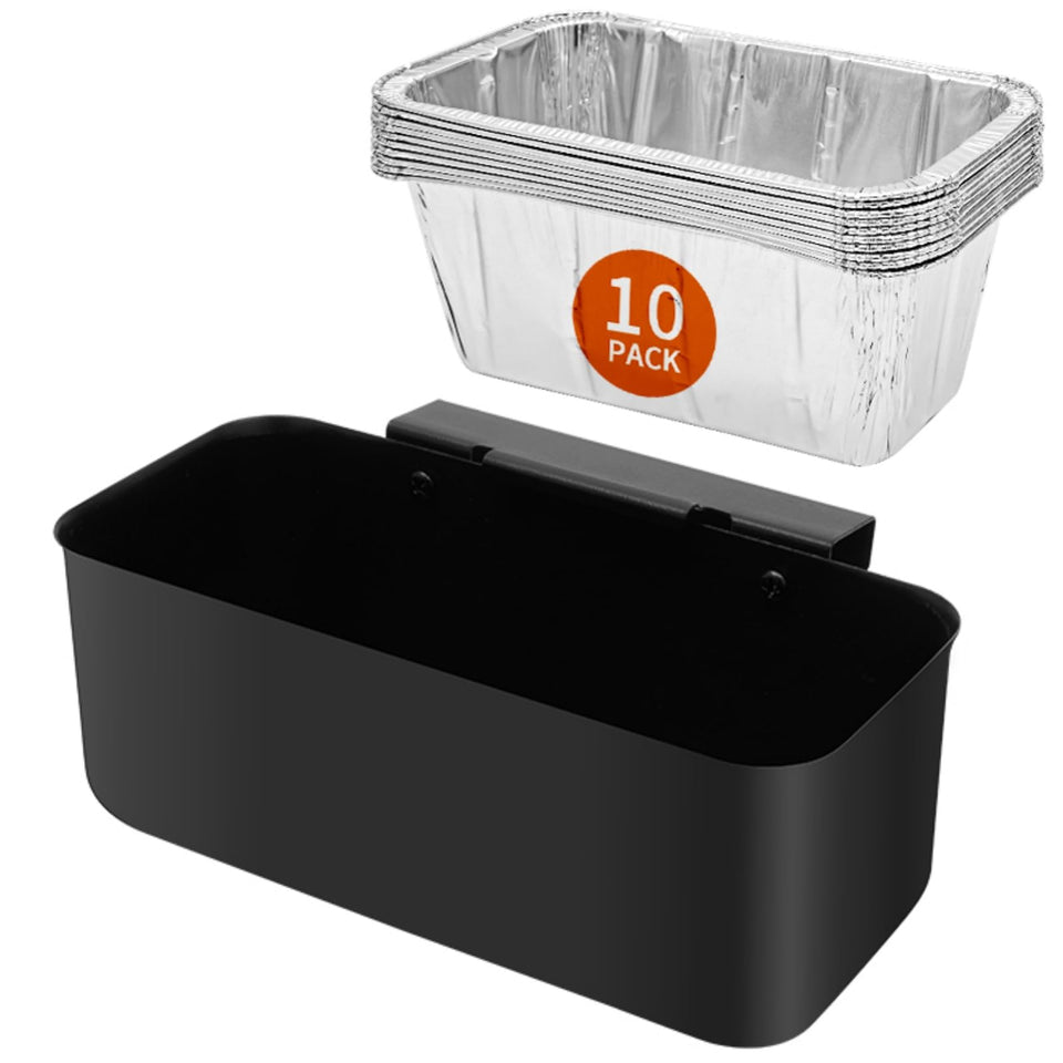 Ziopetru grease cup and drip tray fits 17-36 inch Blackstone griddles for cleaner cooking.
