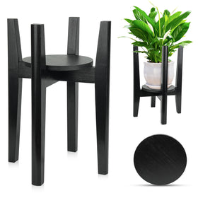 ZIOZERTT adjustable plant stand with tray, front view, sturdy K-leg support for 8–12 inch planters.