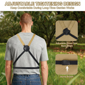 ZIOZERTT garden apron with adjustable strap for a comfortable fit.