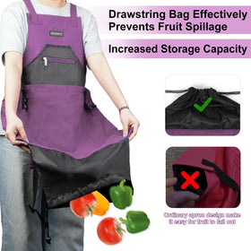 ZIOZERTT garden apron with adjustable shoulder straps ensures comfortable wear.