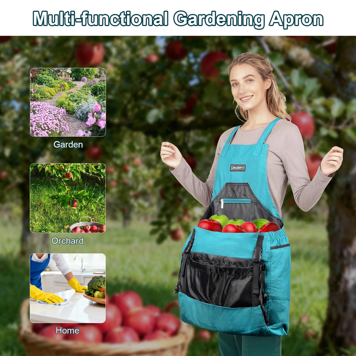 ZIOZERTT Apron adjustable strap ensures comfortable fit for long use.