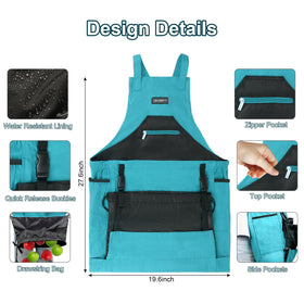 ZIOZERTT Garden Apron in canvas construction provides durable protection for clothes.