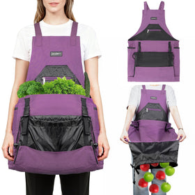 ZIOZERTT garden apron with drawstring bag keeps harvests organized.