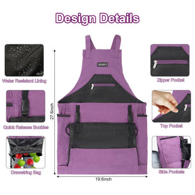 ZIOZERTT garden apron with multiple pockets stores tools and harvest.