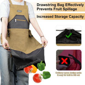 ZIOZERTT garden apron with multiple pockets for tools and harvests.