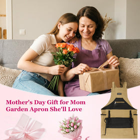 ZIOZERTT garden apron makes a practical gift for mom or dad.