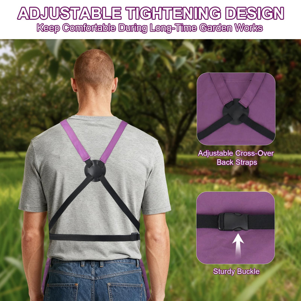 ZIOZERTT garden apron with water-resistant liner protects clothing.