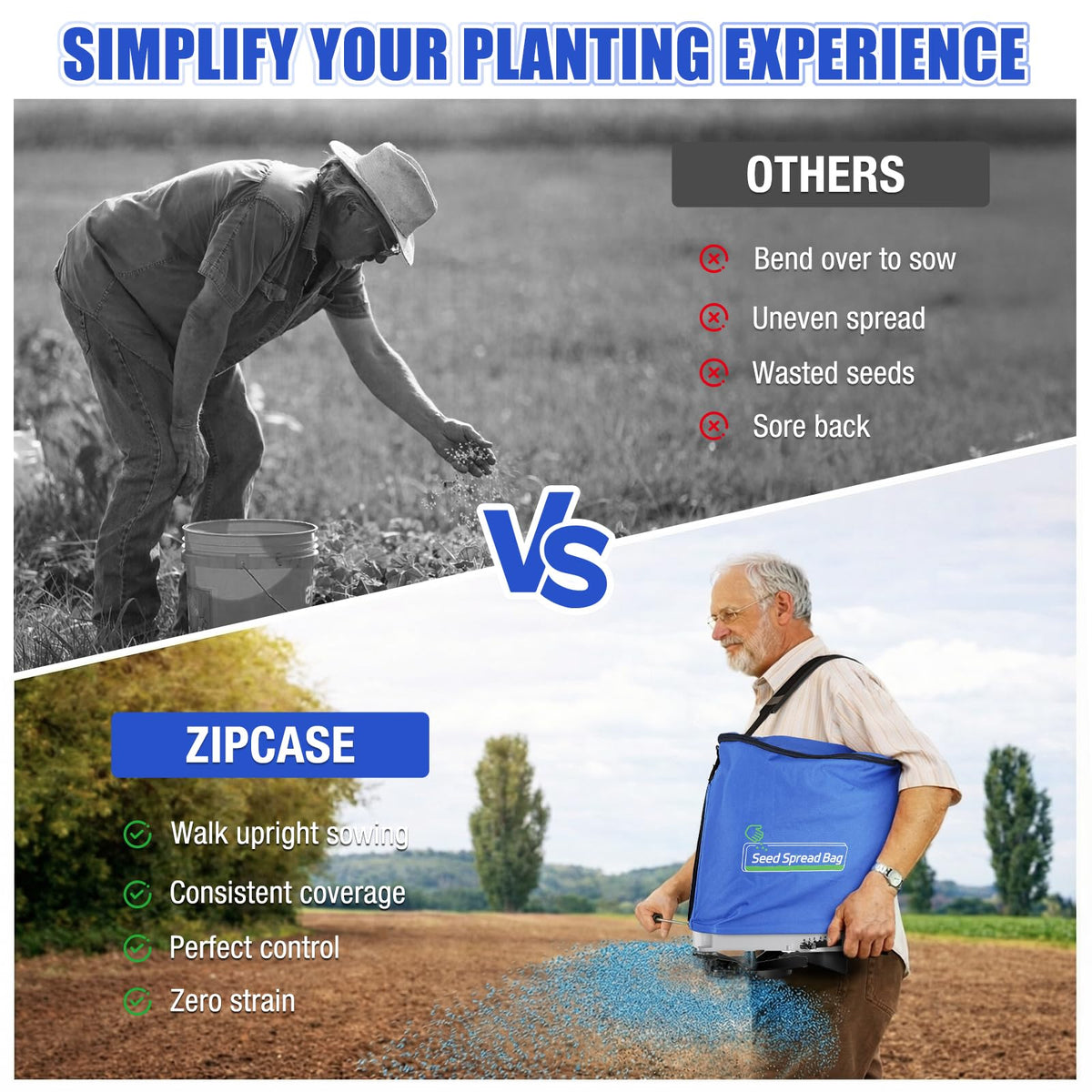 Zipcase seed spreader accurate gears enabling precise gate settings