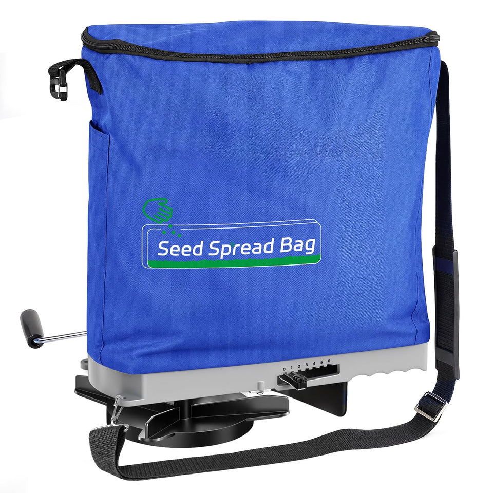 Zipcase seed spreader with waterproof bag for cleaner seed seeding on lawns