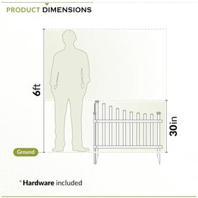 Zippity Ashley 30 inches high by 40 inches wide fence dimension keeps borders tidy.