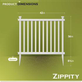 Zippity Baskenridge fence panel kit side view, no-dig system for quick setup