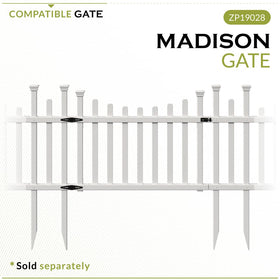 Zippity Madison fence shown as a dog playpen in yard